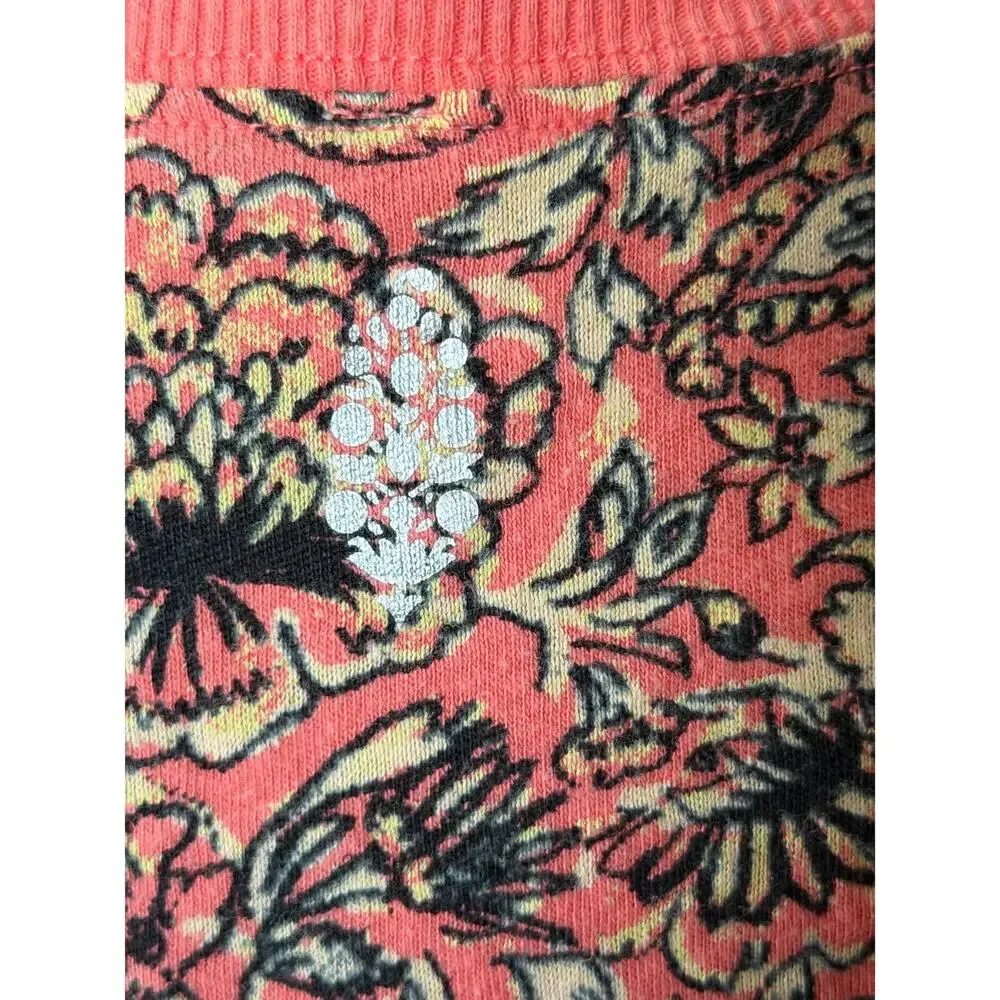 Free People FP Movement Poppy Dreams Tee | Floral Top | Coral Pink | Size S - Picture 6 of 9